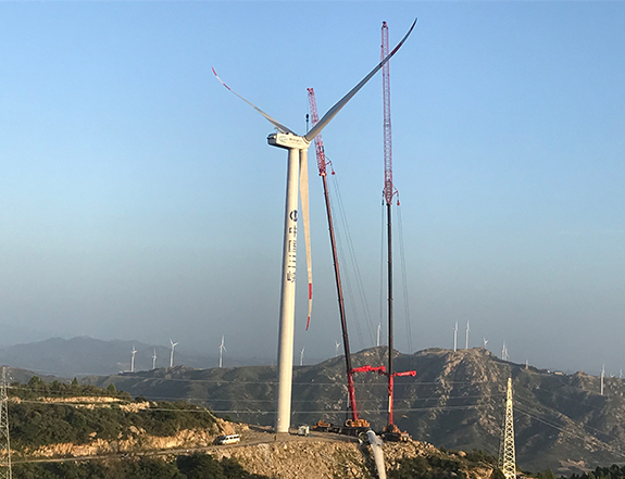 南阳三峡能源风电叶片更换吊装